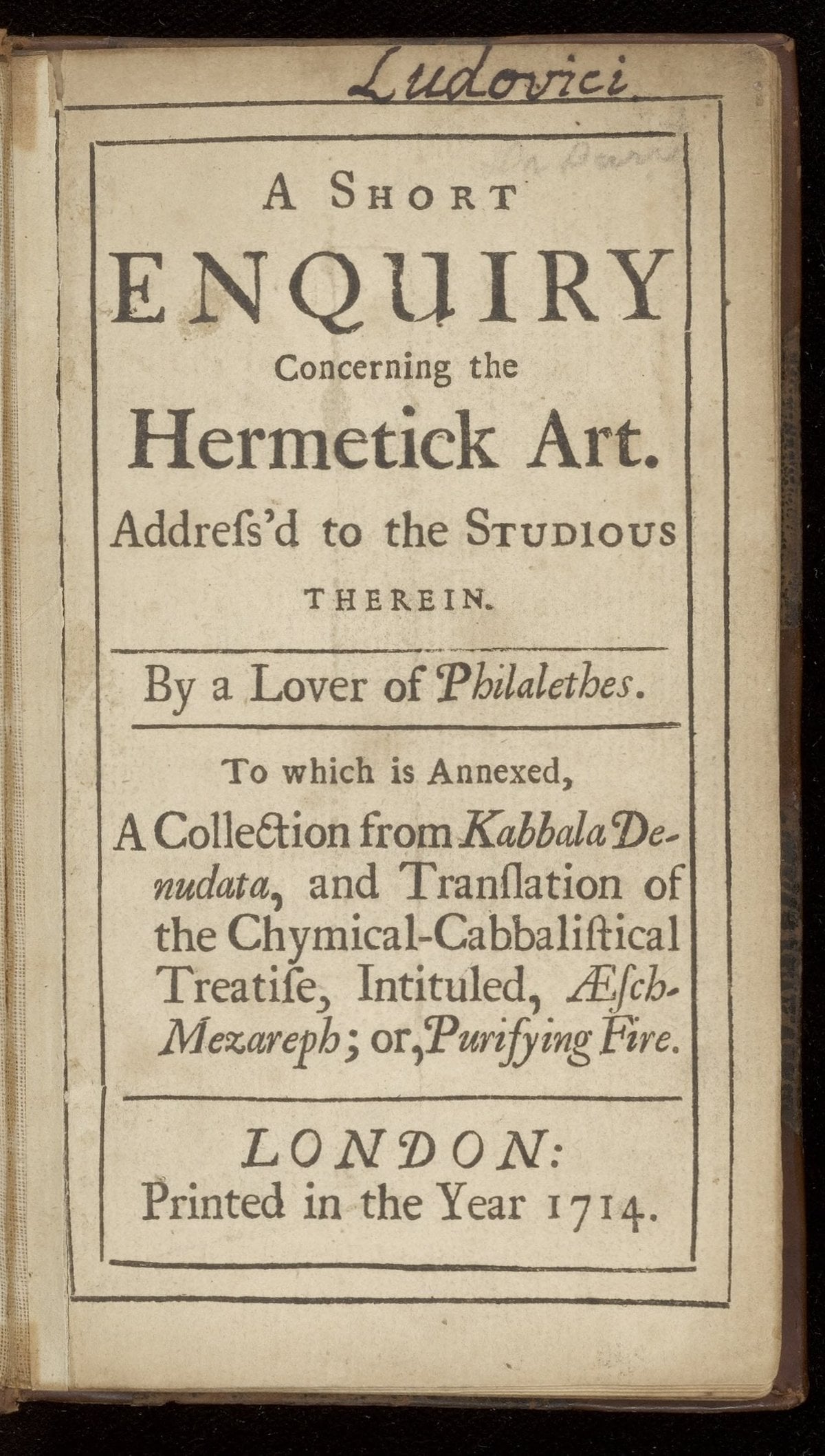 A Short Enquiry Concerning the Hermetic Art