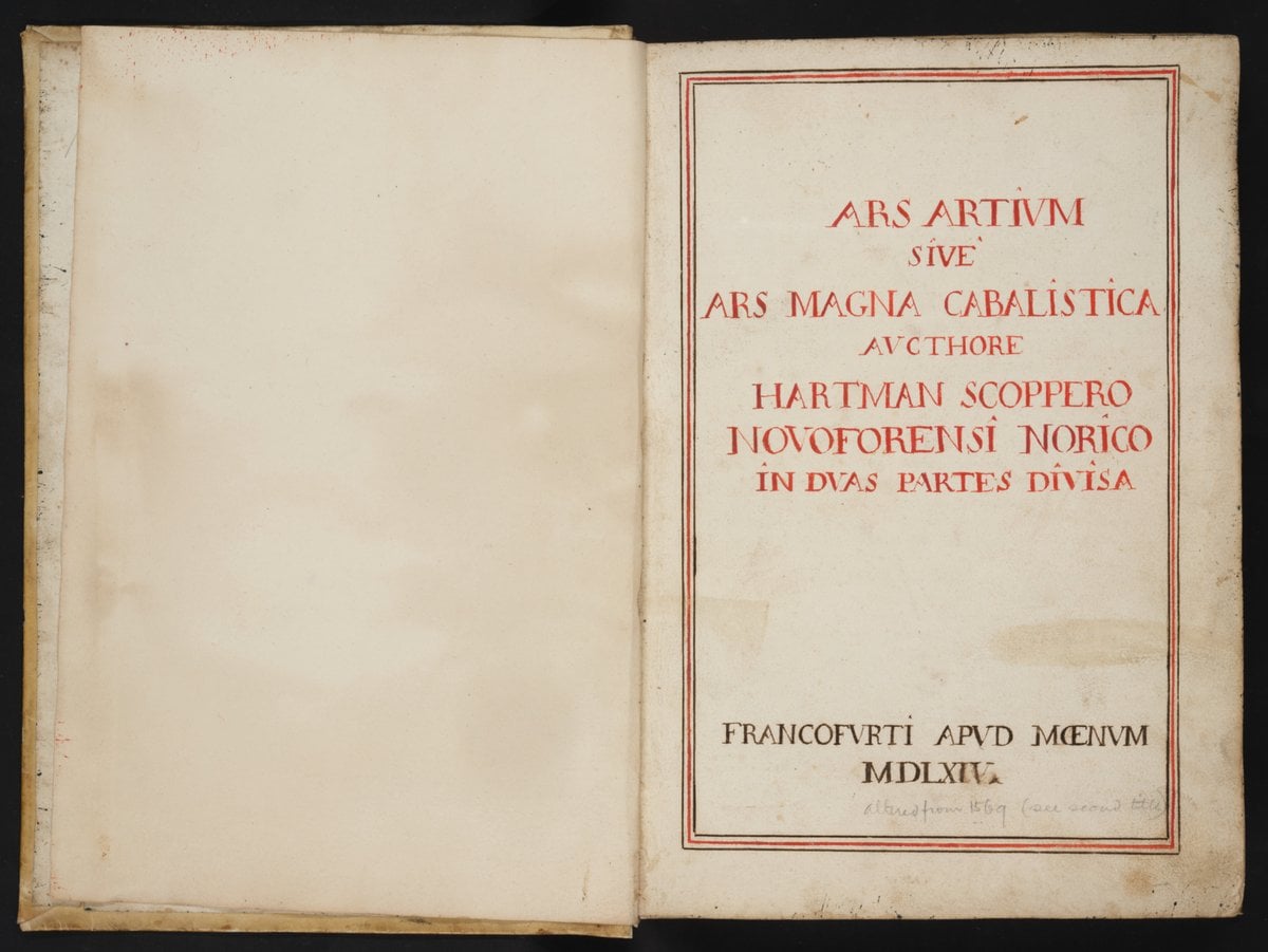 Great Kabbalistic Art — Hartmann Schopper, 1564-1569