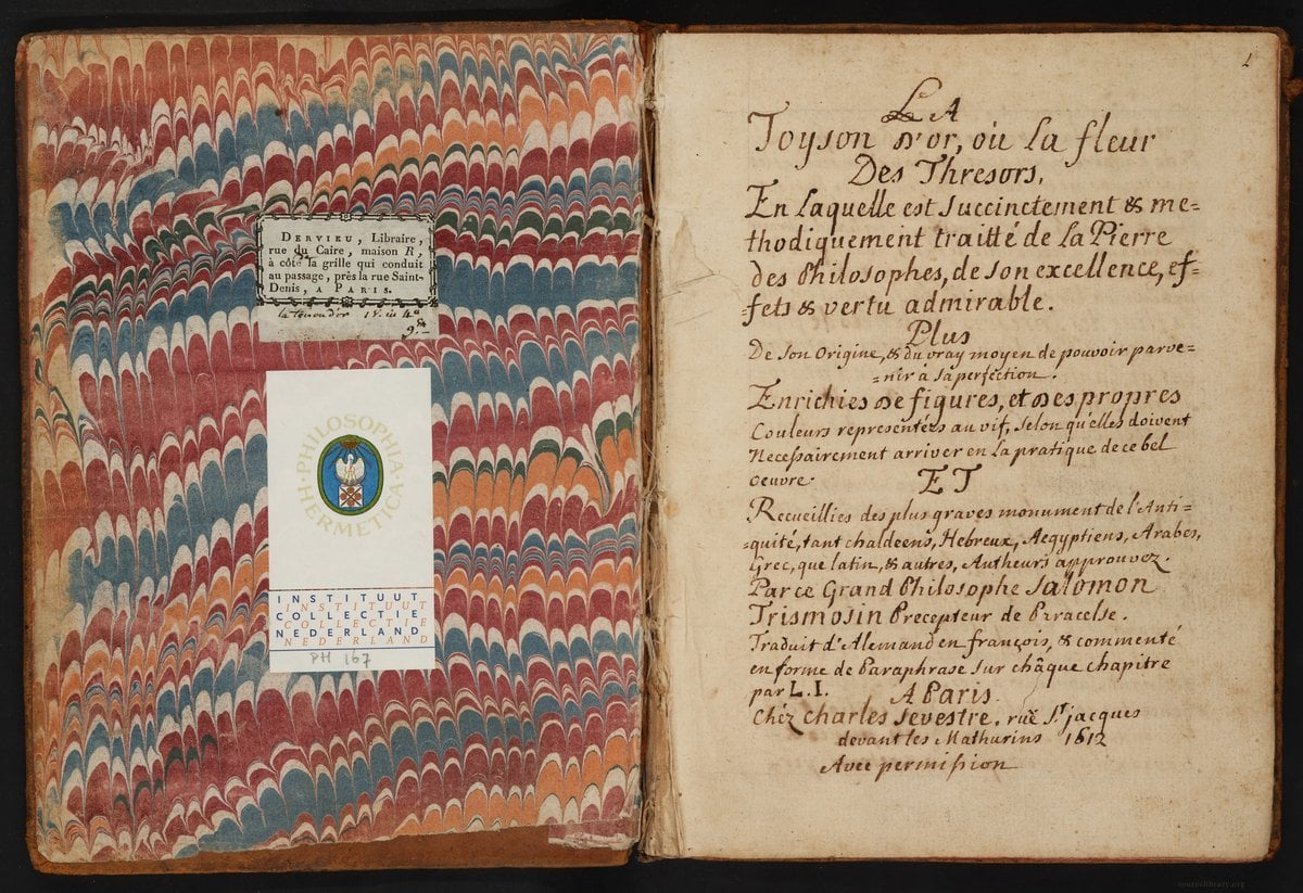 Golden Fleece — Trismosin (Splendor Solis Author), 18th-Century MS