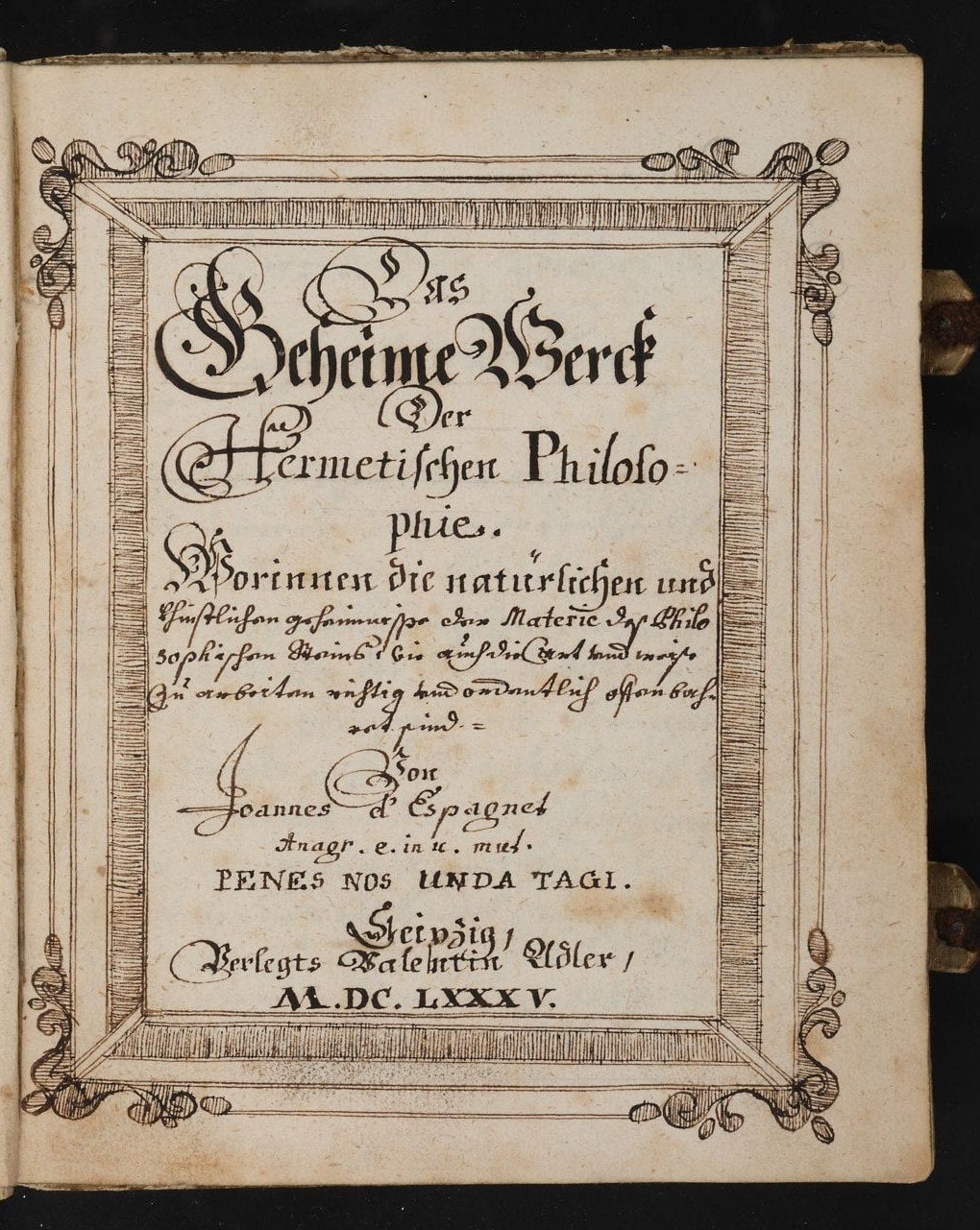 d'Espagnet — Secret Work of Hermetic Philosophy, post-1685