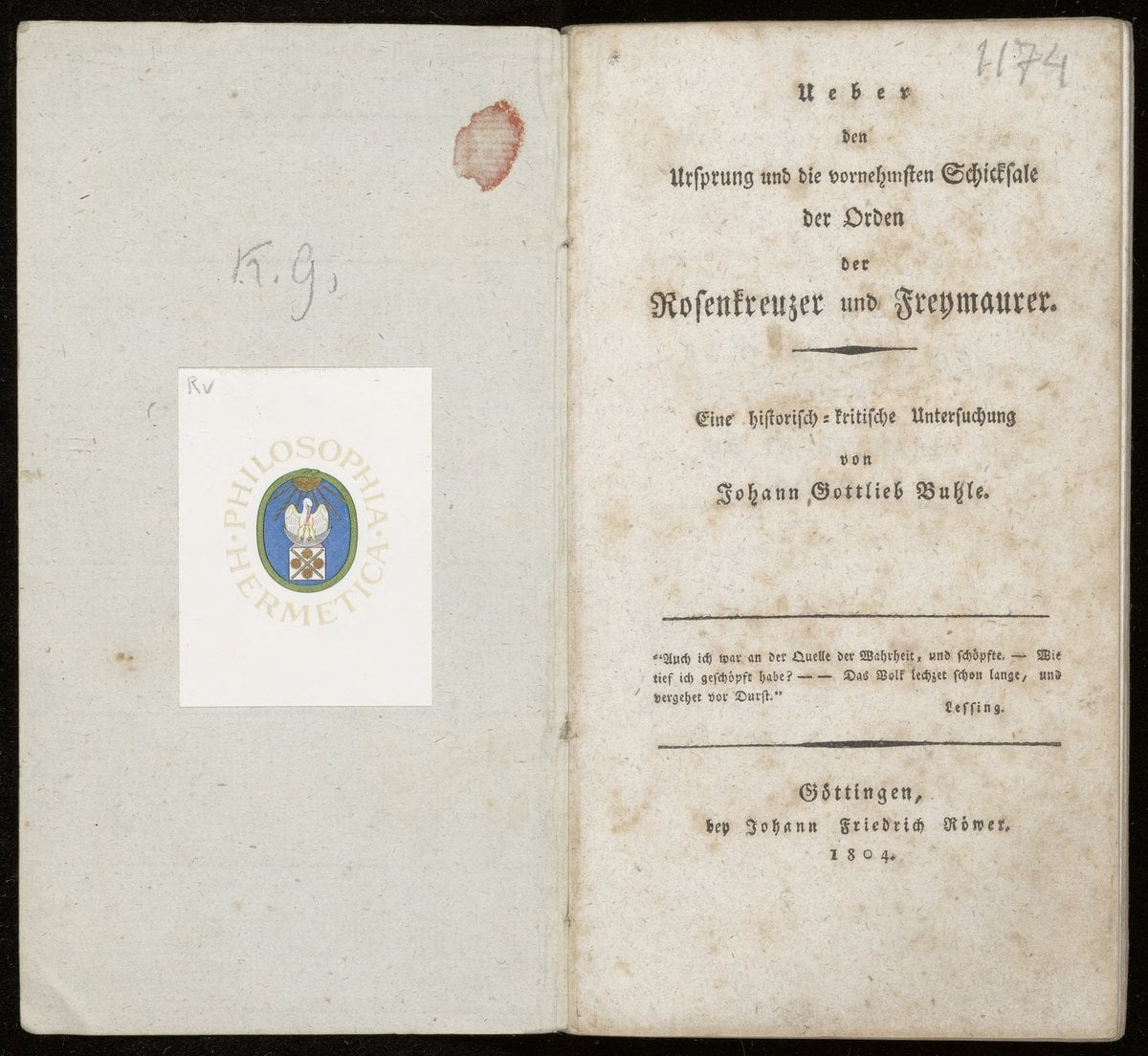 On the Origin and Principal Fates of the Orders of Rosicrucians and Freemasons