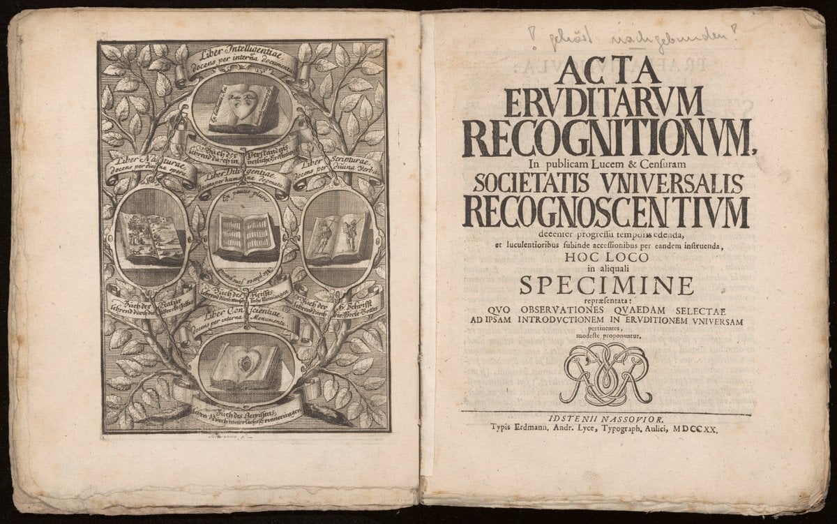 Acta eruditarum recognitionum, in publicam lucem et censuram Societatis Universalis Recognoscentium