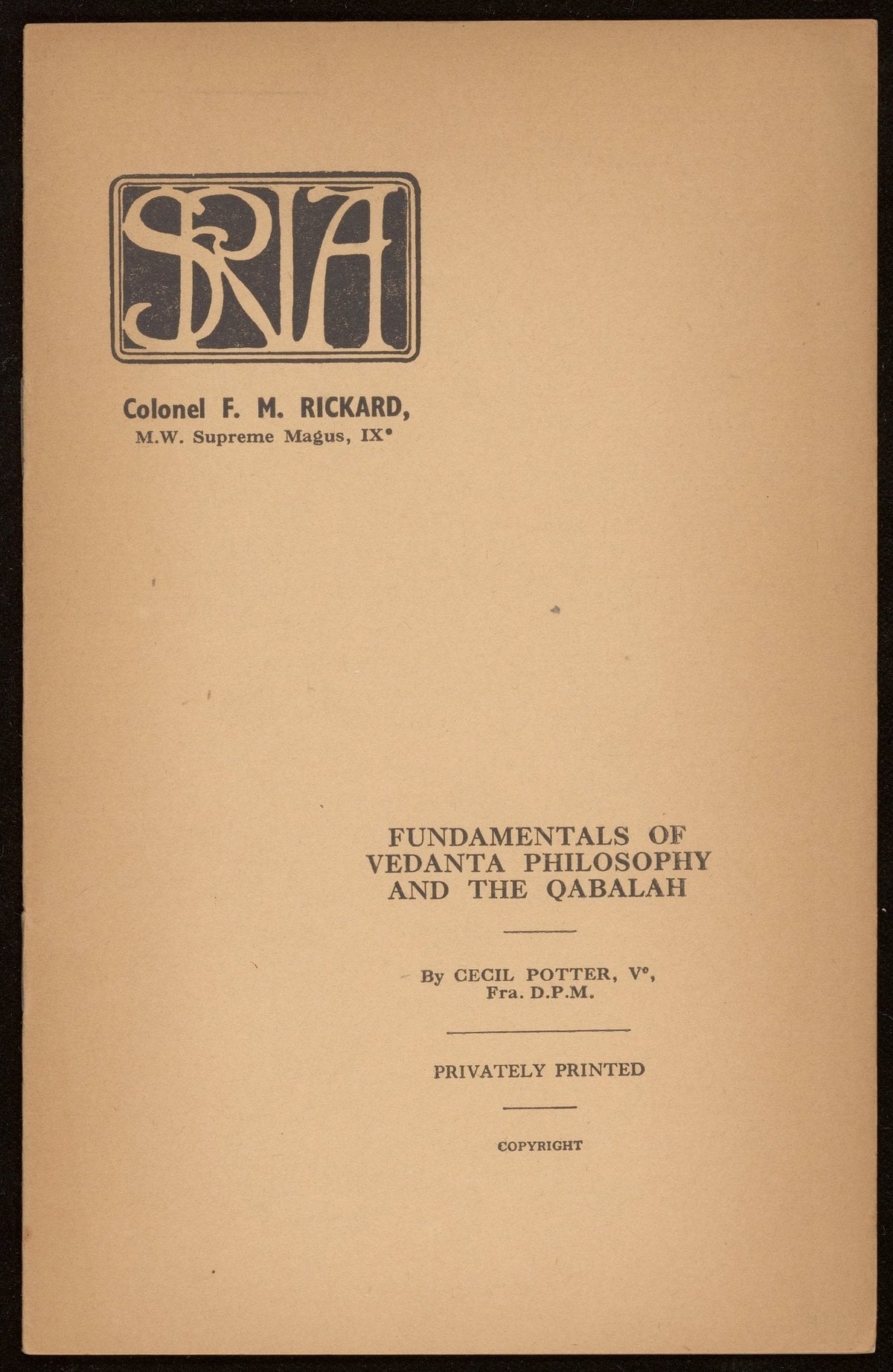 Fundamentals of Vedanta philosophy and the Qabalah