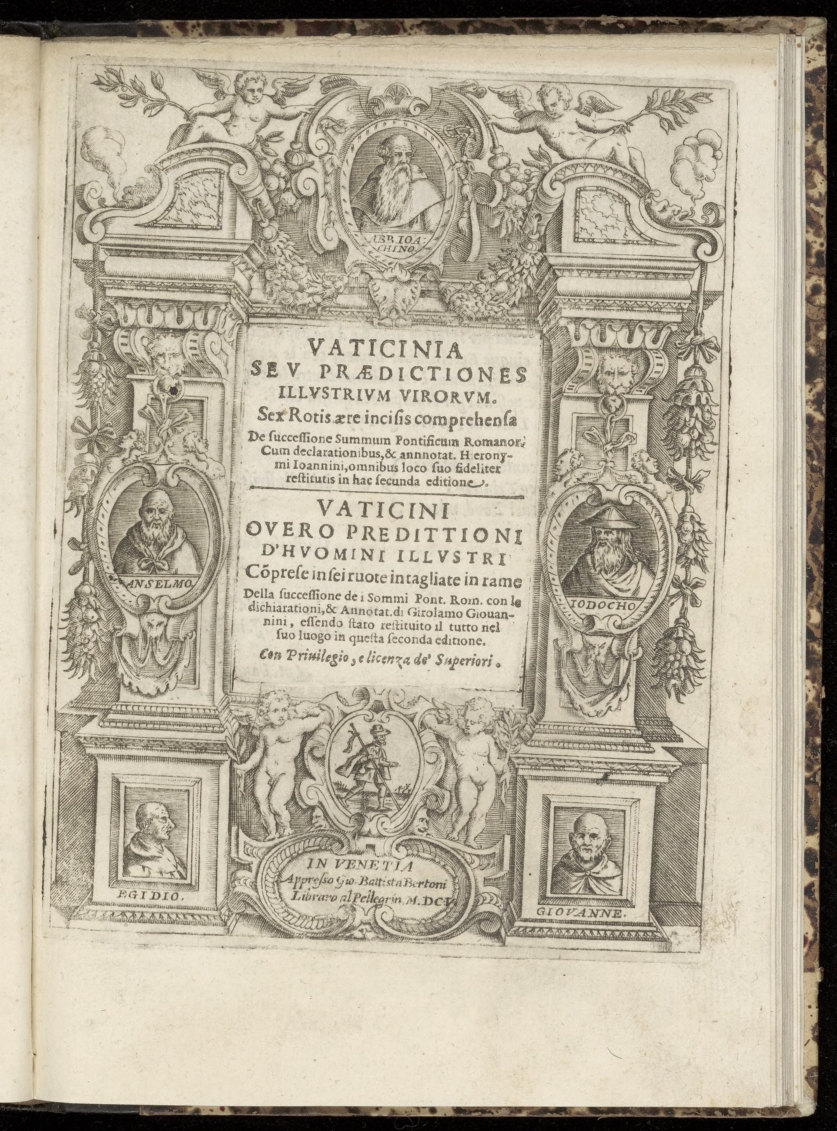 Vaticinia seu praedictiones illustrium virorum... Vaticini overo predittioni d' huomini illustri
